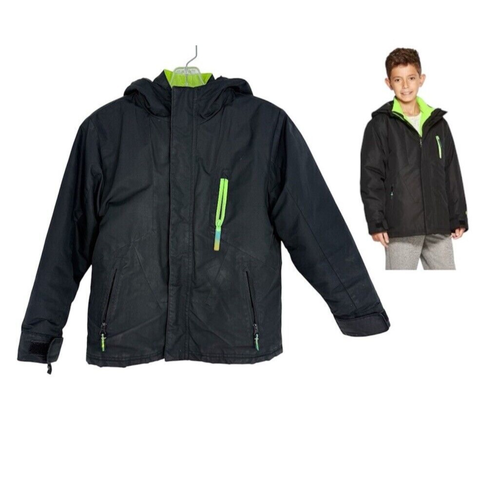 Champion Kids Black & Lime Green 3 In 1 Puff‎ Jacket Size Small (6-7)
